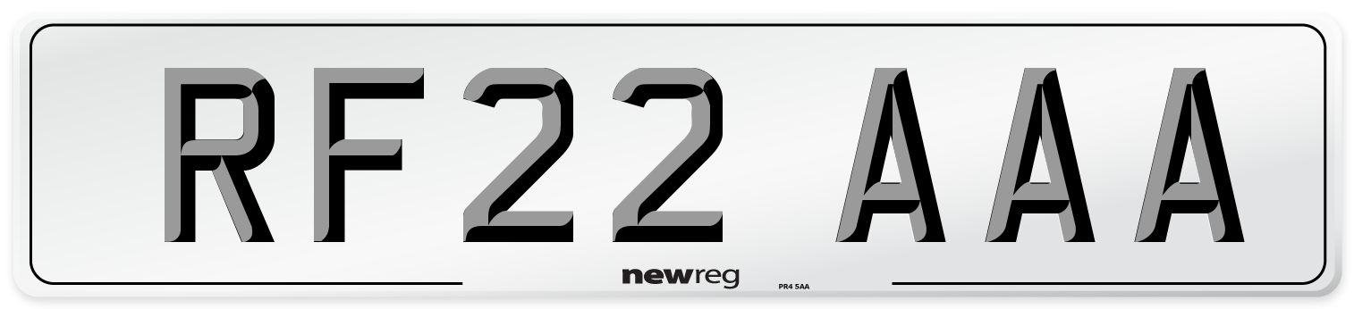 RF22 AAA Number Plate from New Reg
